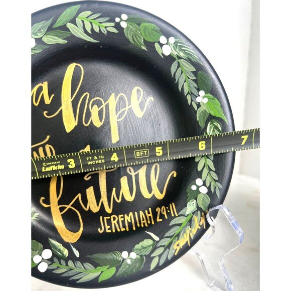 Jeremiah 29:11 Hand-Painted Decorative Plate Wreath "A Hope And A Future" Verse - Picture 2 of 4